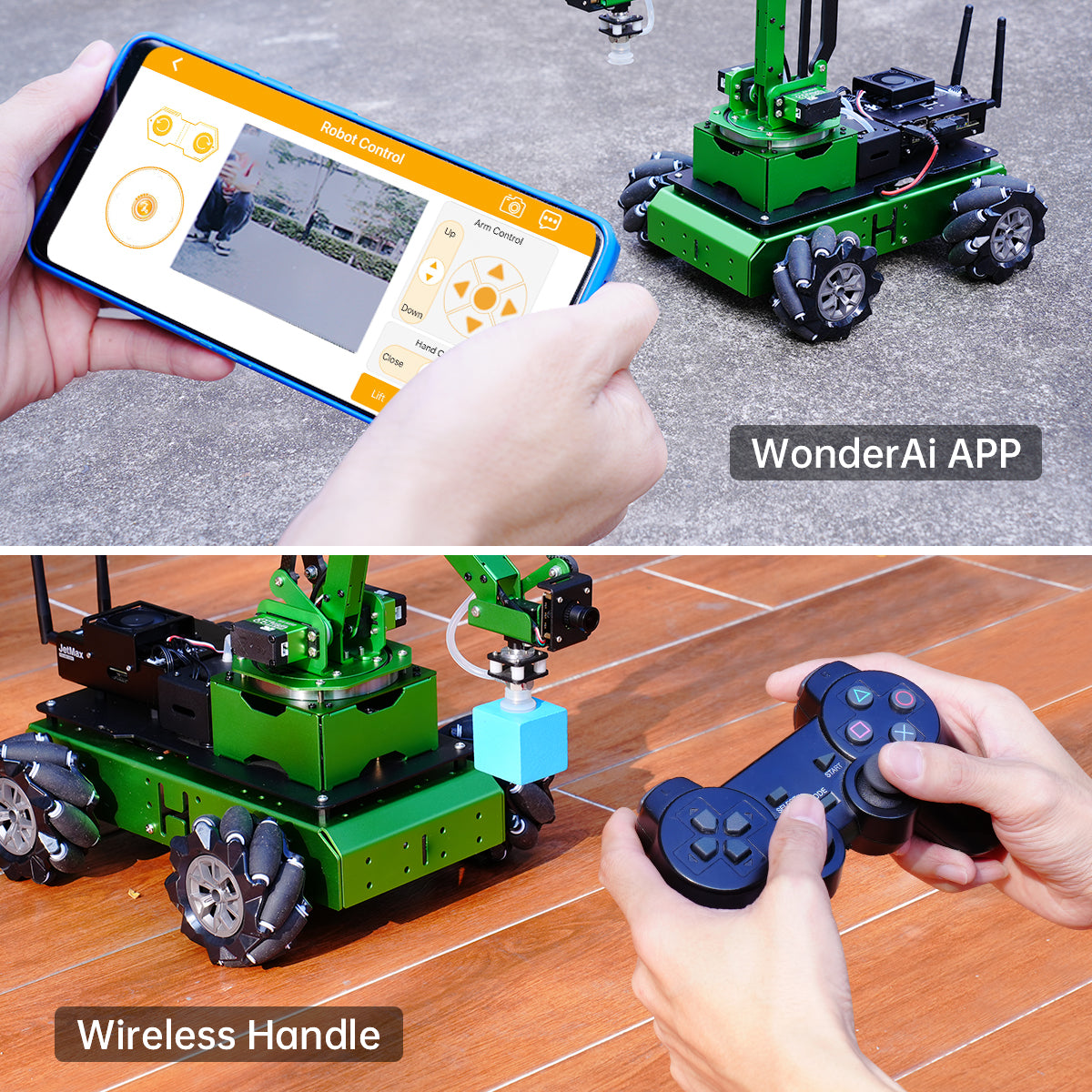 Hiwonder JetMax Pro JETSON NANO Robot Arm with Mecanum Wheel Chassis/ Electric Sliding Rail Support ROS Python Hiwonder JetMax Pro JETSON NANO Robot Arm with Mecanum Wheel Chassis/ Electric Sliding Rail Support ROS Python